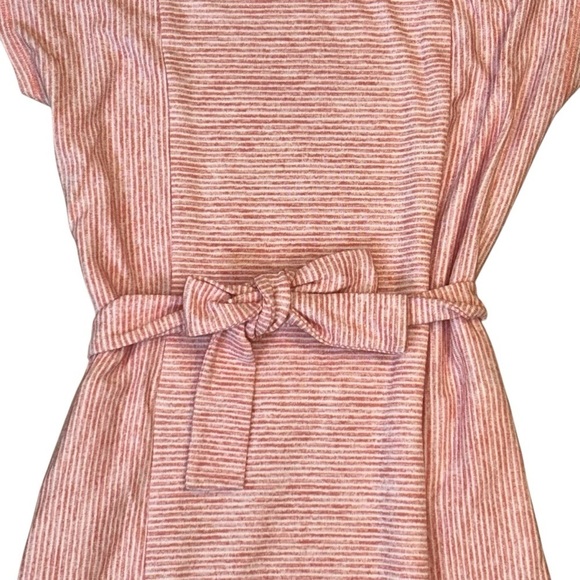 Chic Pink Striped Dress T By Talbots - Picture 3 of 9